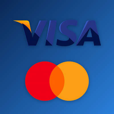 Visa and Mastercard bank card tapped on phone showing Mostbet payment methods screen