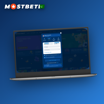 Mostbet create account by email tile featuring envelope with green confirmation tick